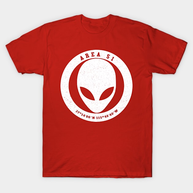 Area 51 Alien White T-Shirt by jamboi